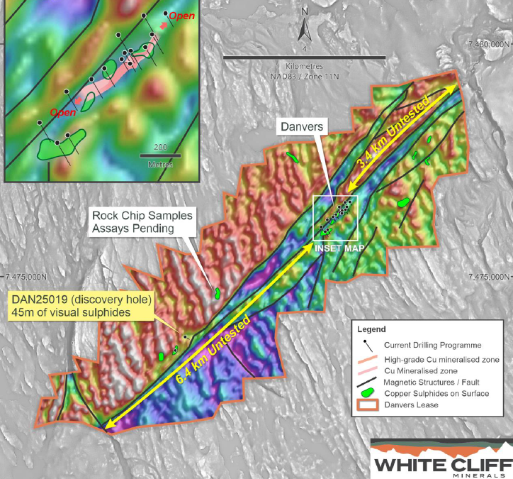 Geophysics Identifies Major Regional Targets Adjacent to and Along Strike at Danvers