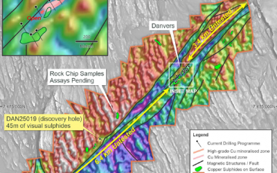 Geophysics Identifies Major Regional Targets Adjacent to and Along Strike at Danvers