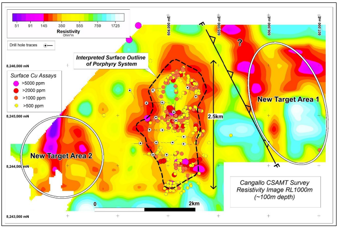 Cangallo Geophysics Defines Large Porphyry Footprint and Significant New Targets